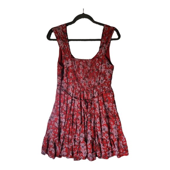 Band of Gypsies Red & Pink Boho Floral Dress Size Medium - Picture 2 of 11